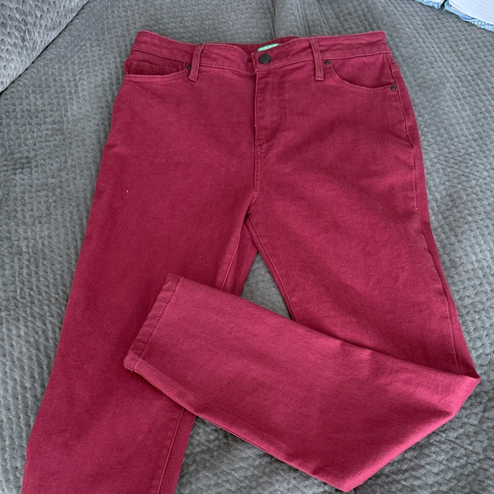 United Colors Of Benetton Women's Dark Red Skinny Jeans